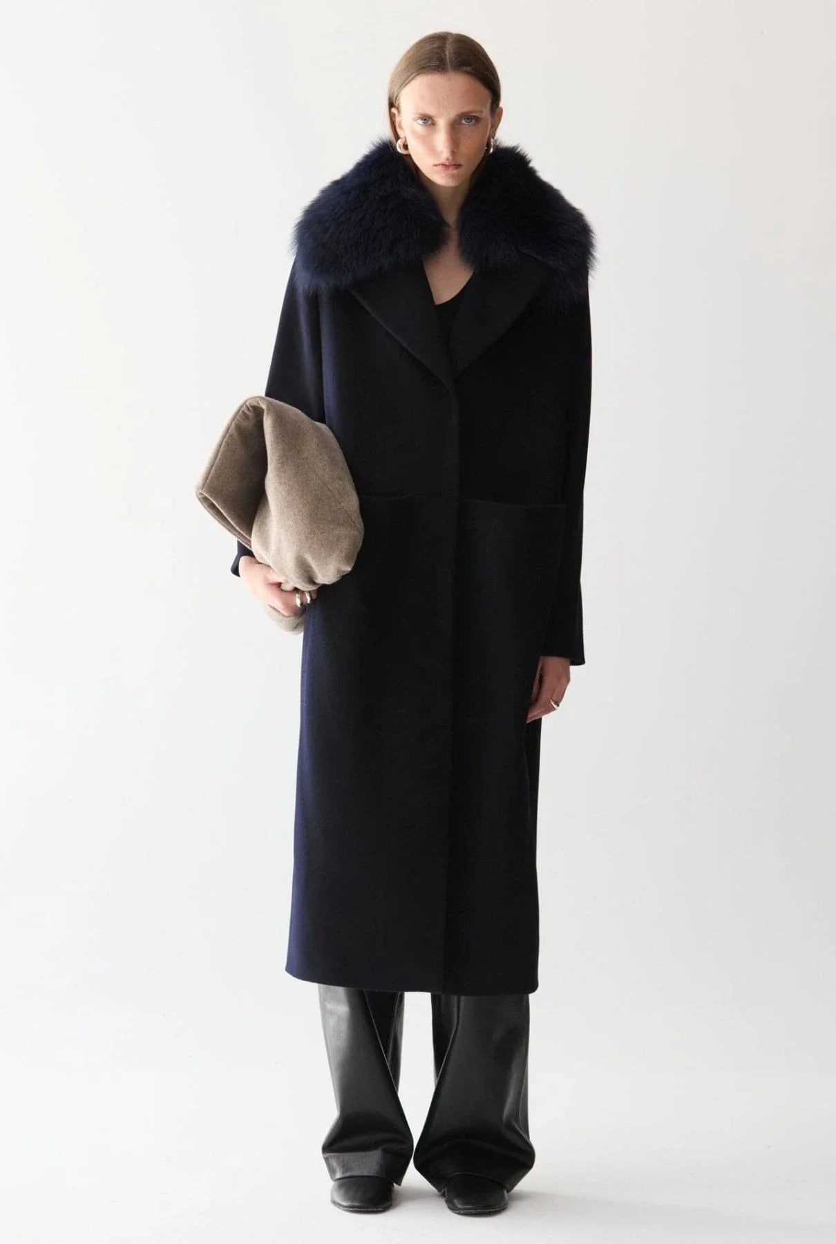 Abrigo largo icono azul marino