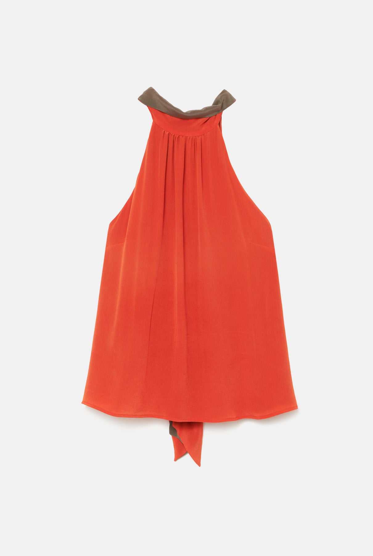 Top Halter reversible - gris/naranja